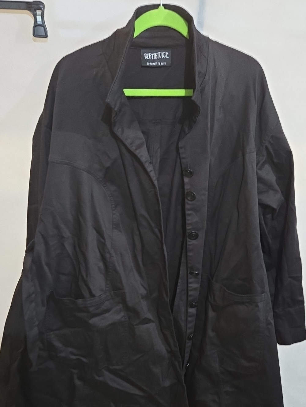 Beetlejuice Black Button Front Coat